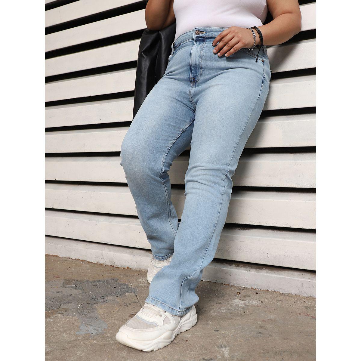 جينز بمقاس كبير وقصة سليم فت هاي ستار × ستايلي-women-clothing-bottoms-jeans-image-1