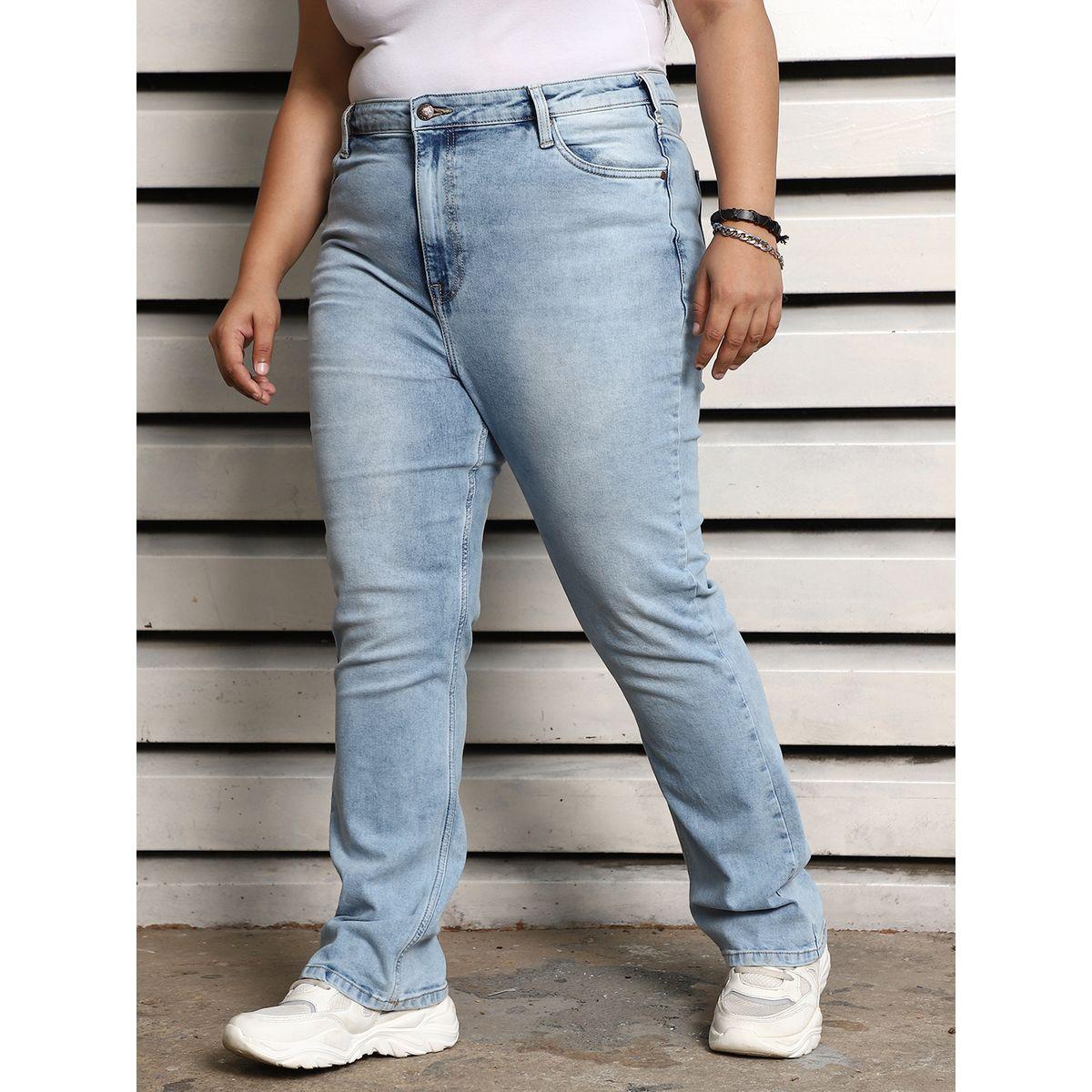 High Star X Styli  Plus Size Slim Fit High Rise Faded Jeans-women-clothing-bottoms-jeans-image-3