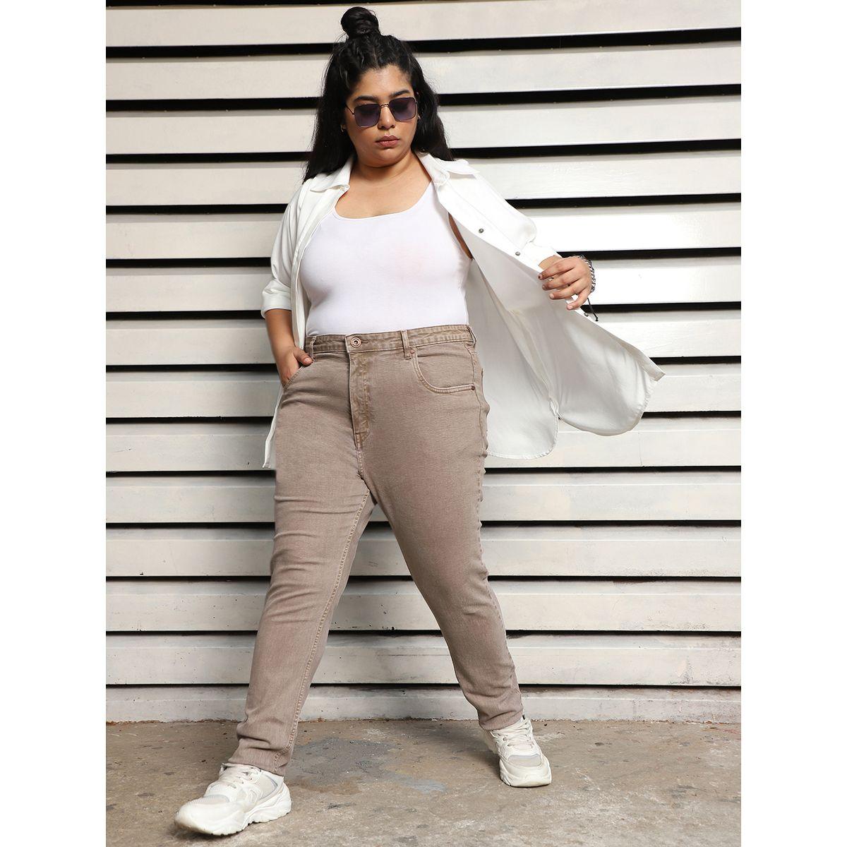 جينز بمقاس كبير وقصة ضيقة  مع خصر عالي هاي ستار × ستايلي-women-clothing-bottoms-jeans-image-6