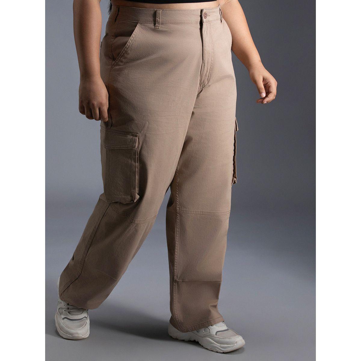 بنطال كارجو بمقاس كبير وأرجل مستقيمة هاي ستار × ستايلي-women-clothing-bottoms-trousers-image-2