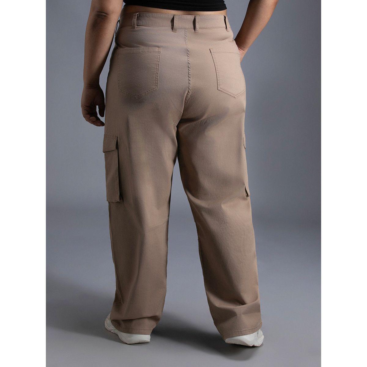 بنطال كارجو بمقاس كبير وأرجل مستقيمة هاي ستار × ستايلي-women-clothing-bottoms-trousers-image-3