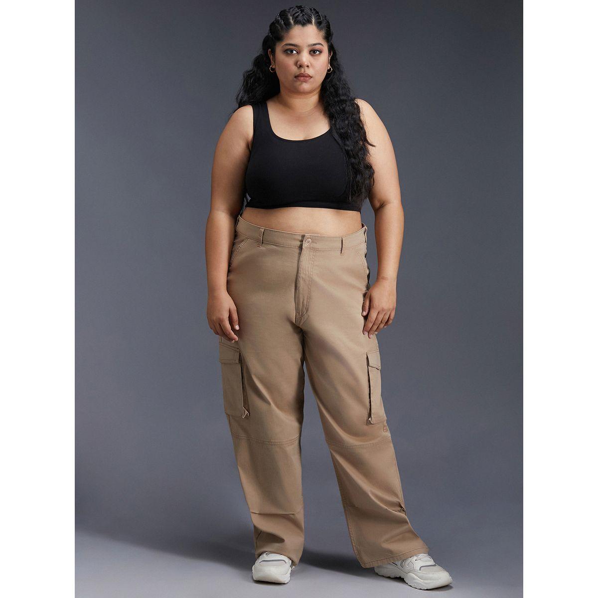بنطال كارجو بمقاس كبير وأرجل مستقيمة هاي ستار × ستايلي-women-clothing-bottoms-trousers-image-7