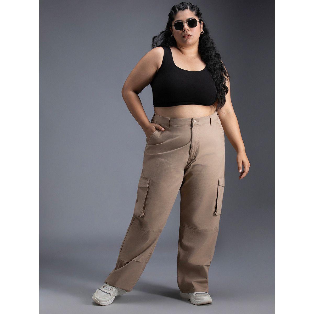 بنطال كارجو بمقاس كبير وأرجل مستقيمة هاي ستار × ستايلي-women-clothing-bottoms-trousers-image-8