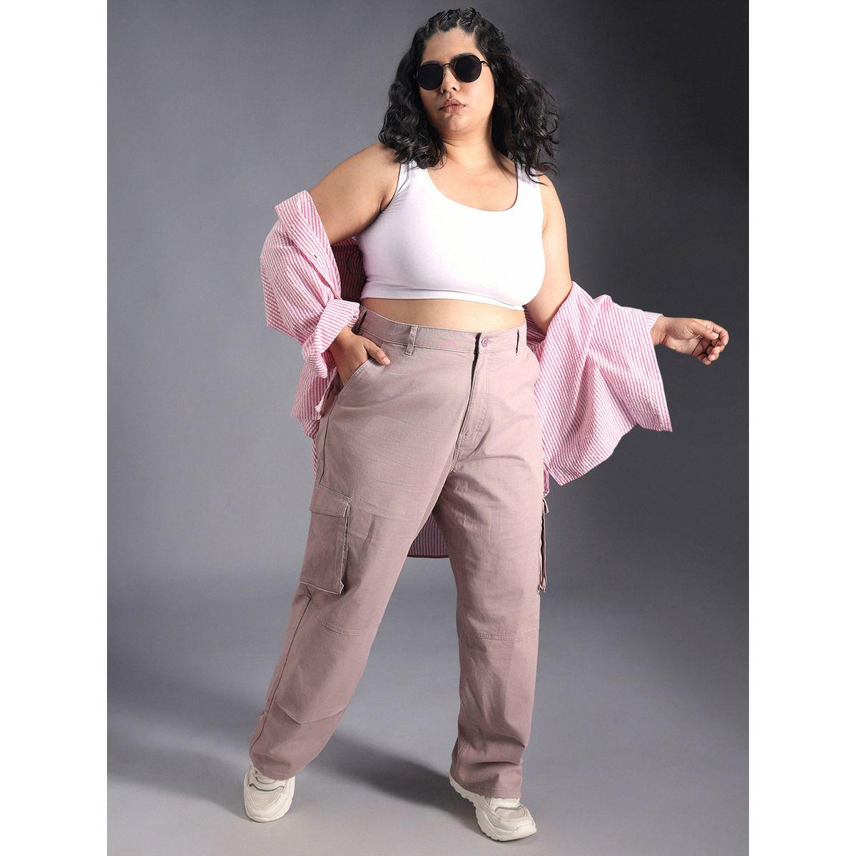 بنطال كارجو بمقاس كبير وأرجل مستقيمة هاي ستار × ستايلي-women-clothing-bottoms-trousers-image-6