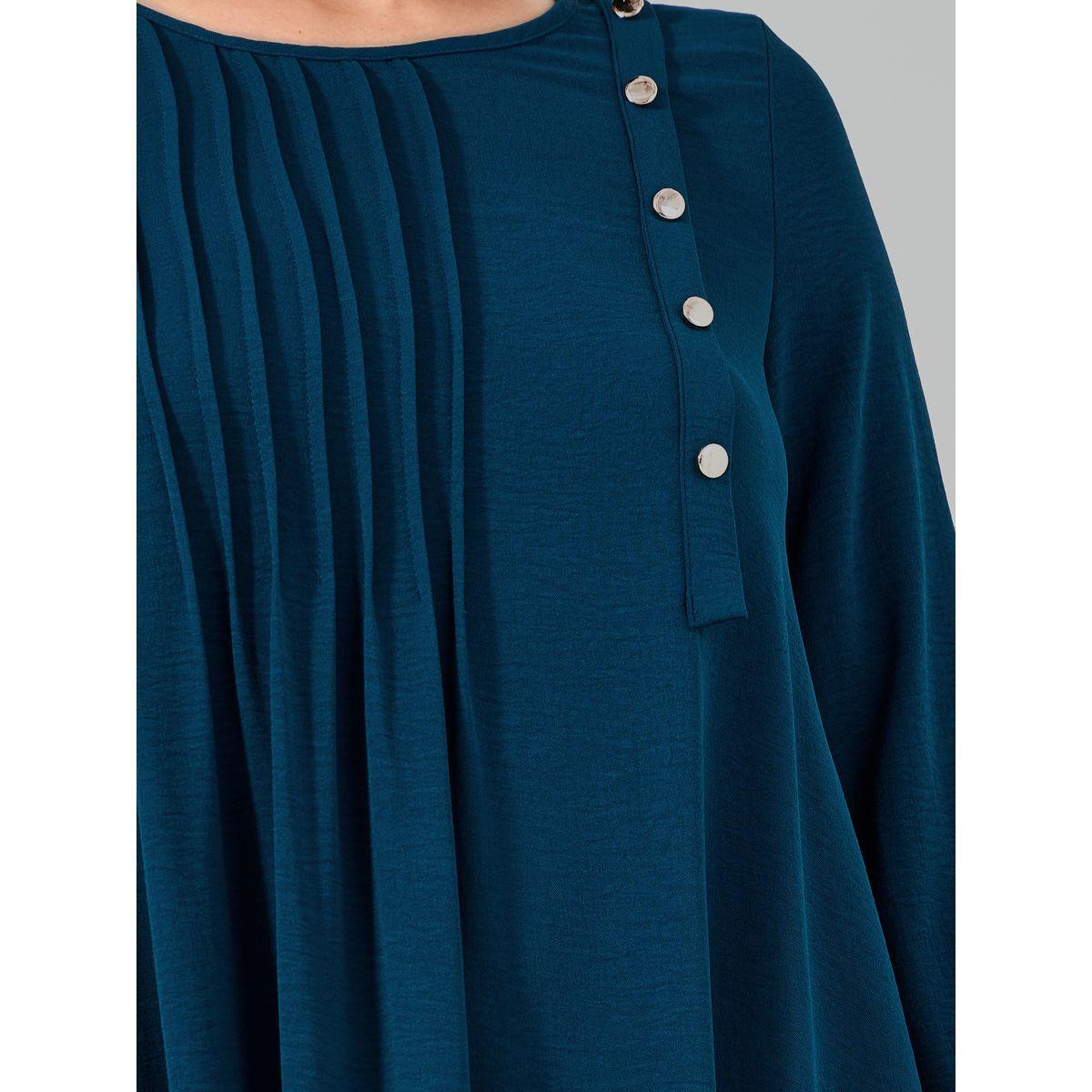 جلابية بتفاصيل محزوزة وأزرار-women-arabicclothing-jalabiyas-image-3