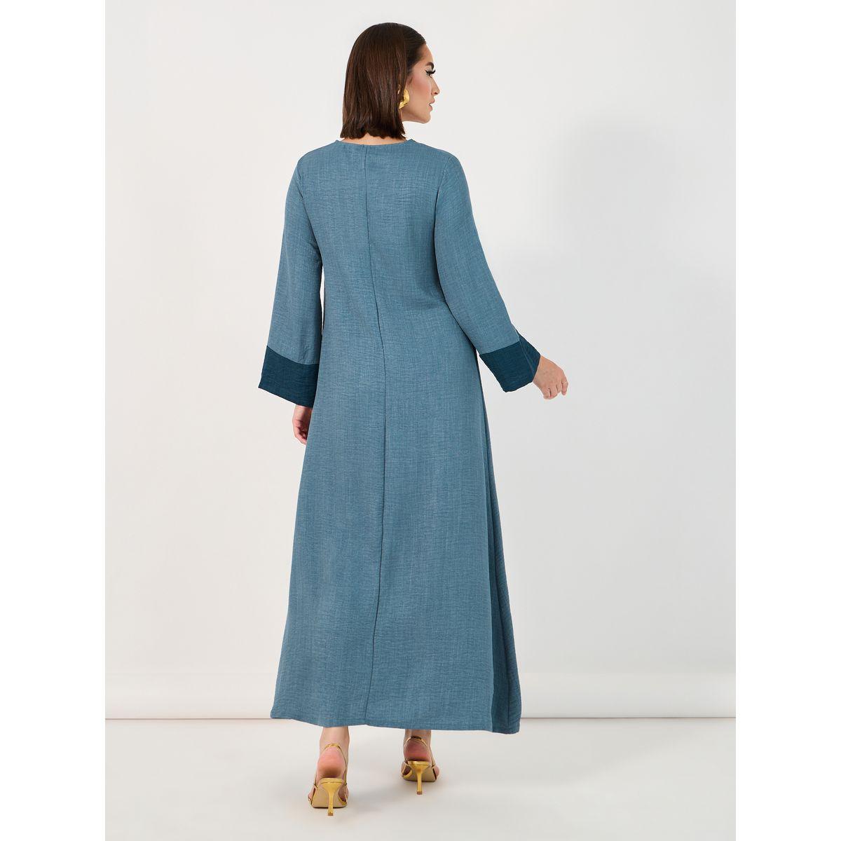 جلابية بتفاصيل مُتباينة وشراشيب-women-arabicclothing-jalabiyas-image-6
