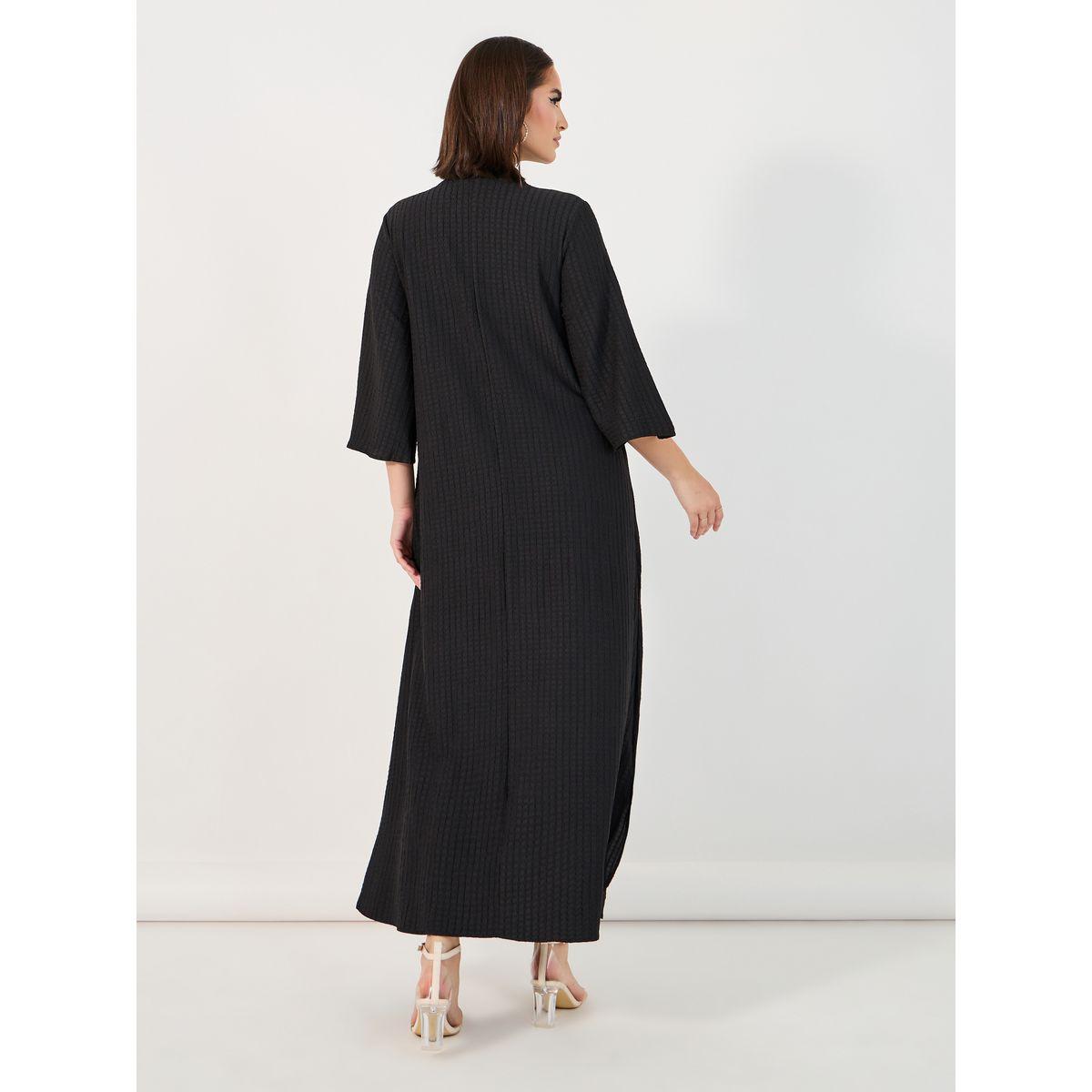 Styli Textured Jalabiya with Tassel Detail-women-arabicclothing-jalabiyas-image-6