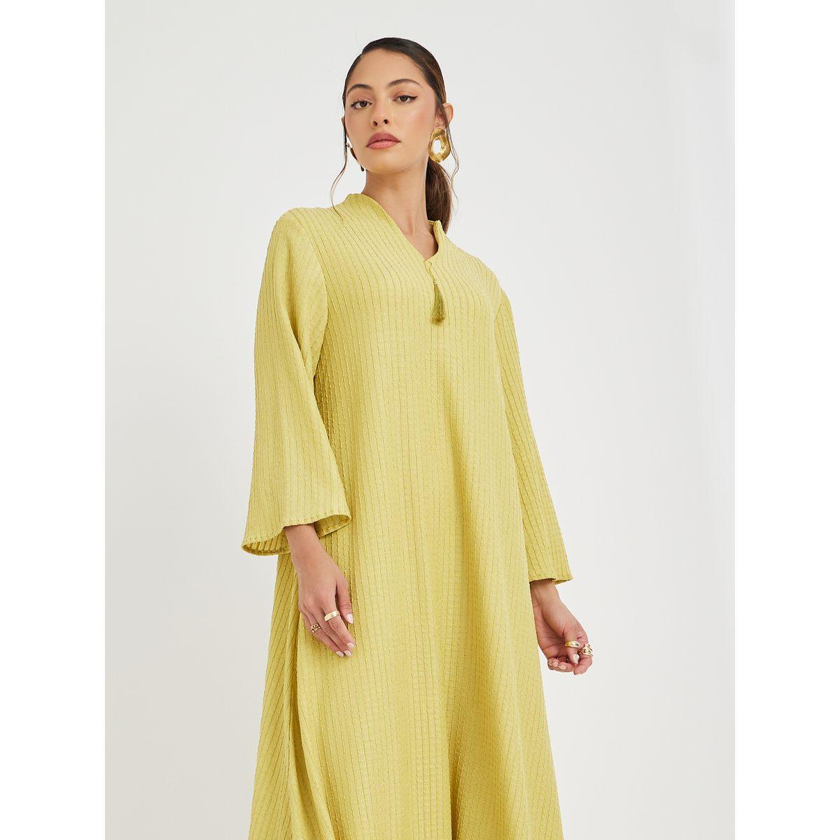 Styli Textured Jalabiya with Tassel Detail-women-arabicclothing-jalabiyas-image-2