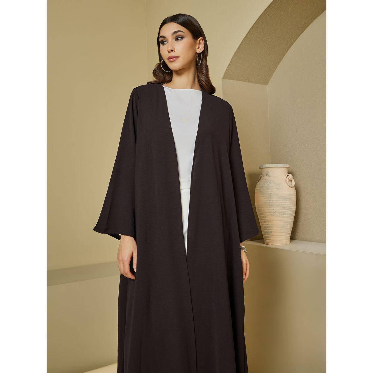 عباية سادة مفتوحة بلا أزرار غلق-women-arabicclothing-abayas-image-3