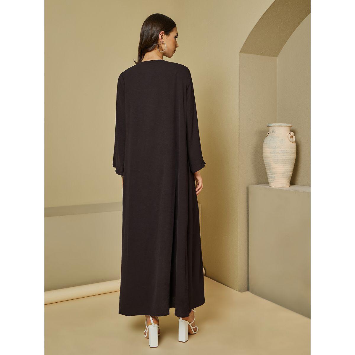 عباية سادة مفتوحة بلا أزرار غلق-women-arabicclothing-abayas-image-1