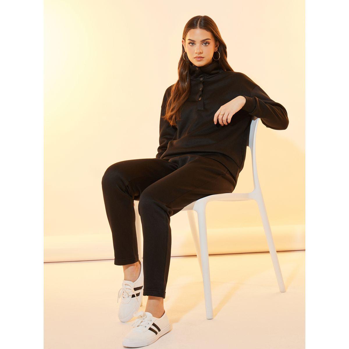 Styli Turtle Neck Long Sleeve Sweatshirt & Joggers Co-Ords-women-clothing-coordsets-image-1