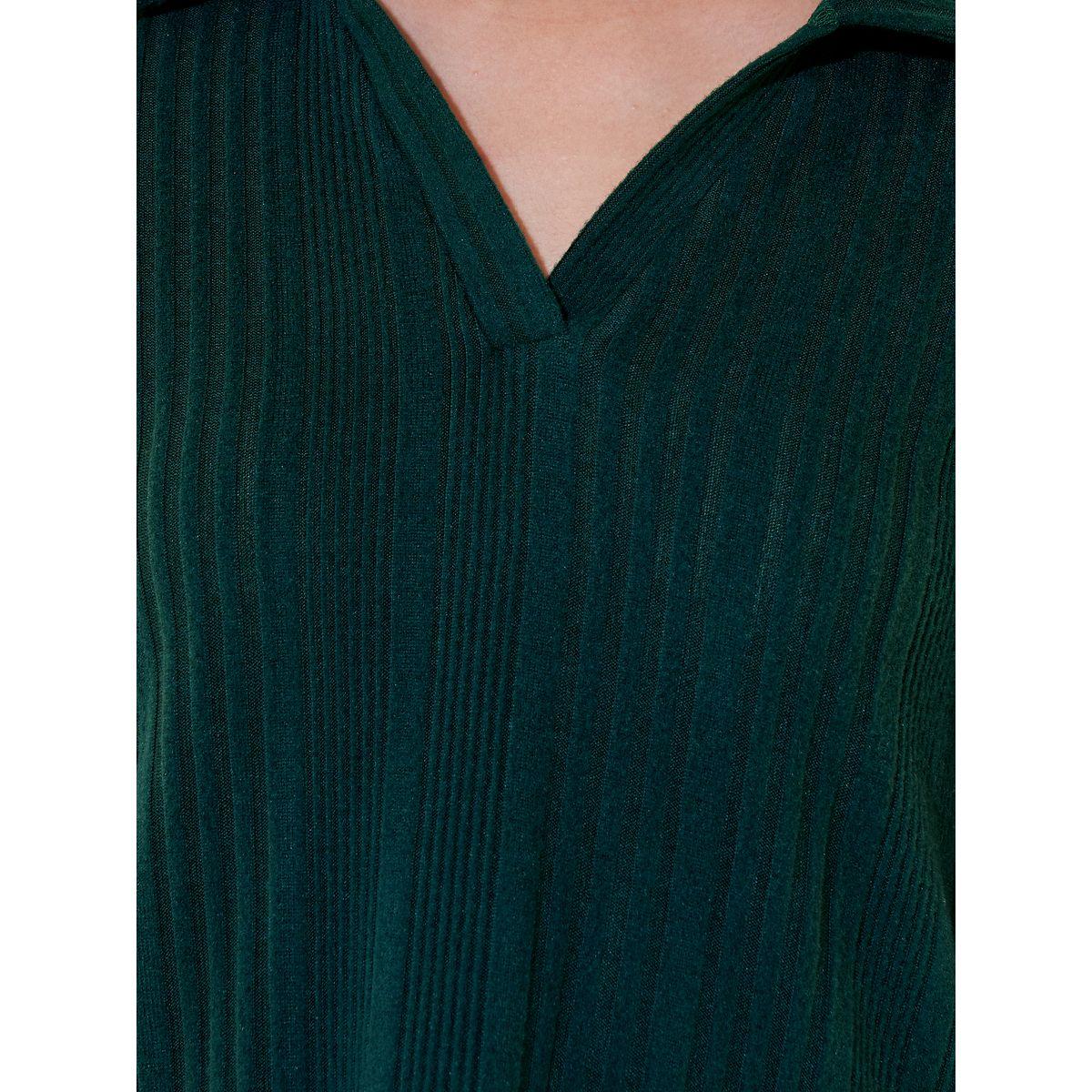 بلوزة محبوكة بياقة بولو وتفاصيل بارزة الملمس-women-clothing-tshirts-image-3