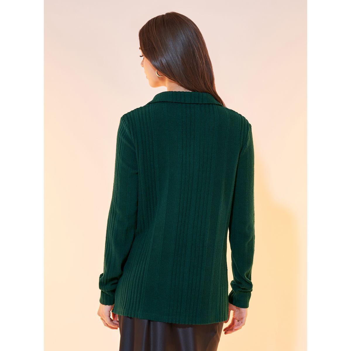 Styli Textured Knit Polo Neck Top-women-clothing-tshirts-image-4