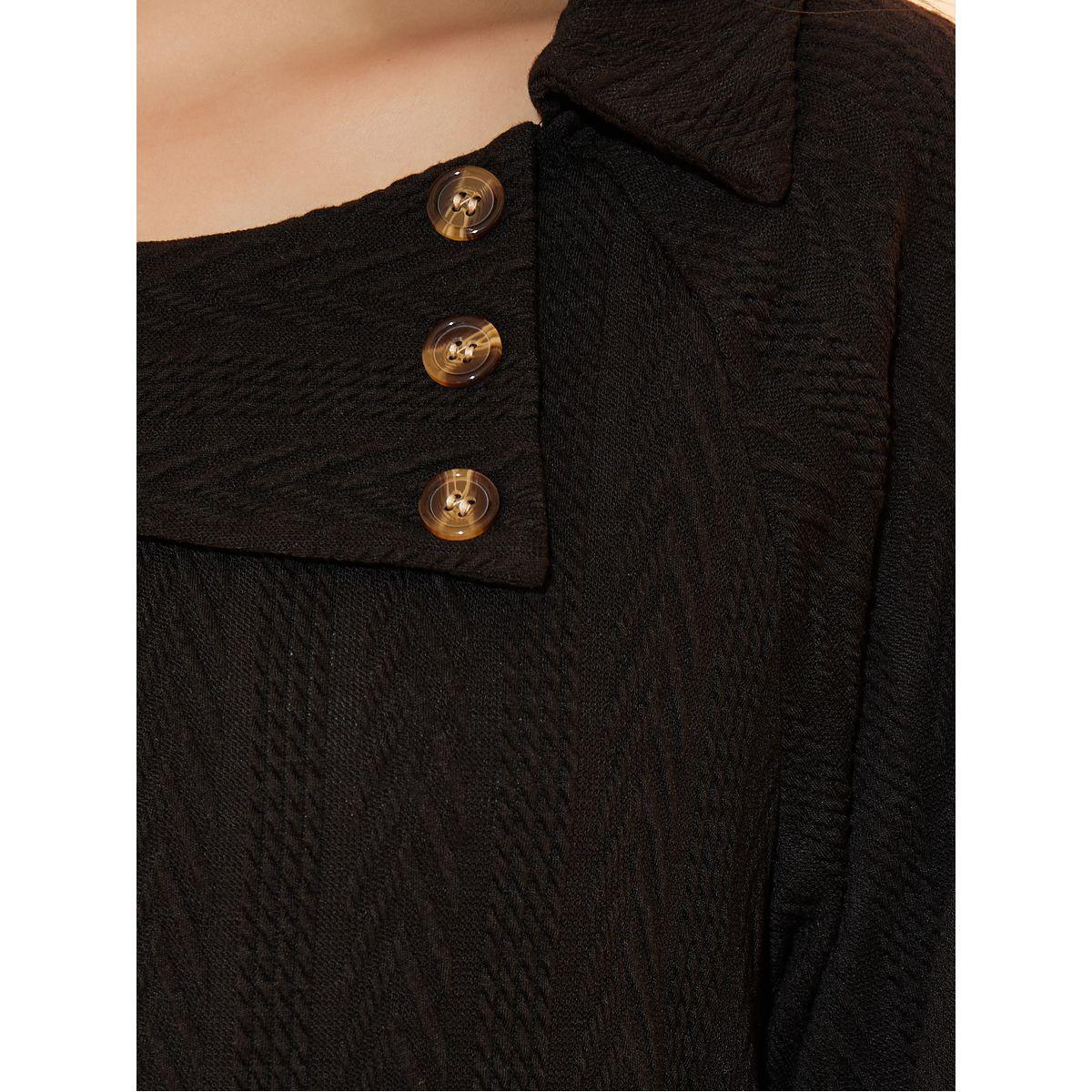 Styli Textured Knit Button Detail Top-women-clothing-shirtsandblouses-blouses-image-3