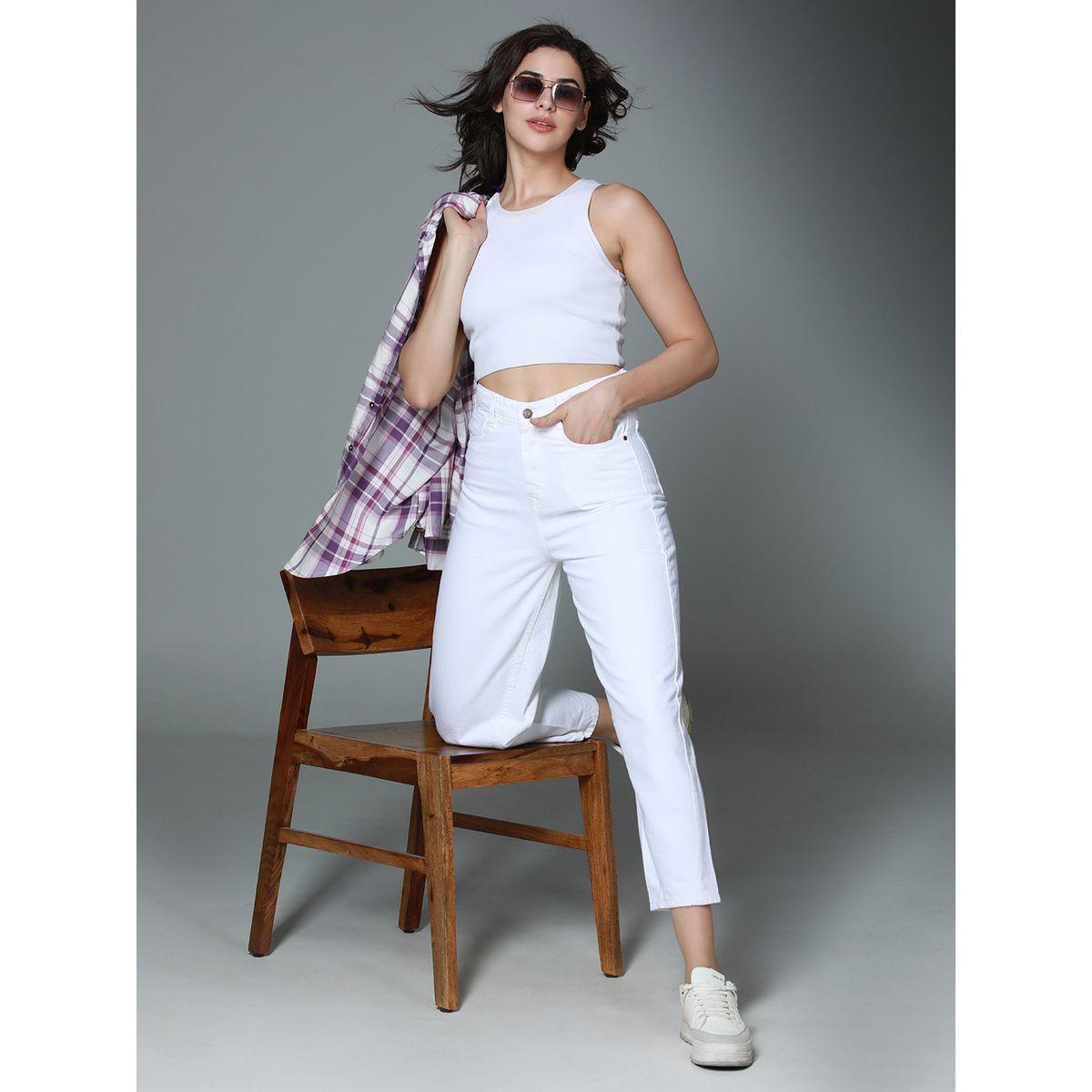 جينز بقصة سلوشي وخصر عالي هاي ستار × ستايلي-women-clothing-bottoms-jeans-image-4