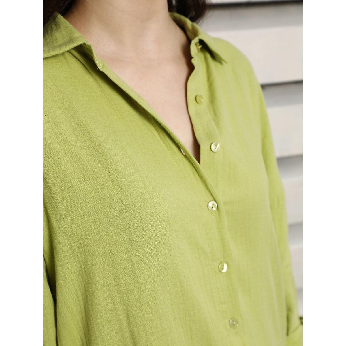 High Star X Styli  Solid Longline Shirt & Pants Co-Ords-women-clothing-coordsets-image-4