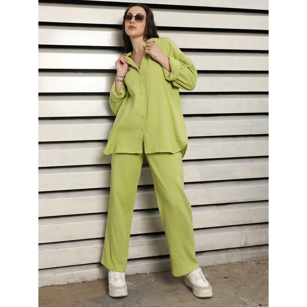 High Star X Styli  Solid Longline Shirt & Pants Co-Ords-women-clothing-coordsets-image-6