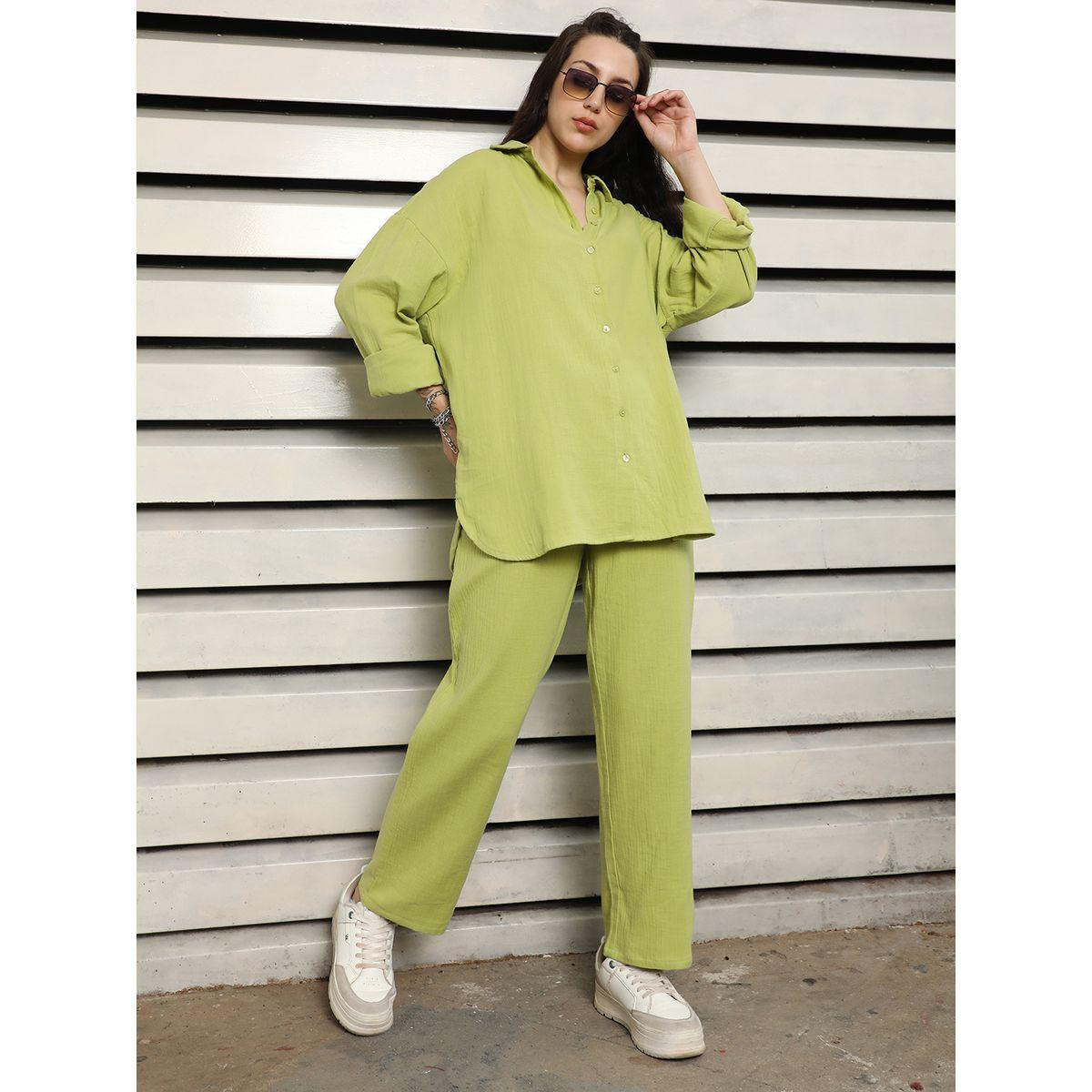 High Star X Styli  Solid Longline Shirt & Pants Co-Ords-women-clothing-coordsets-image-7