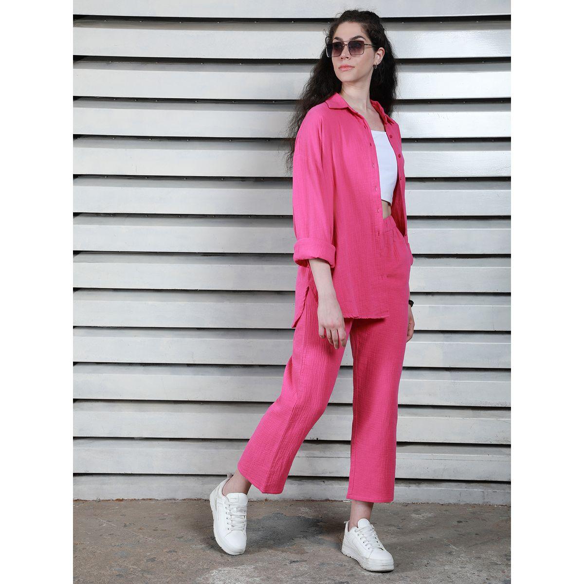 High Star X Styli  Solid Longline Shirt & Pants Co-Ords-women-clothing-coordsets-image-1