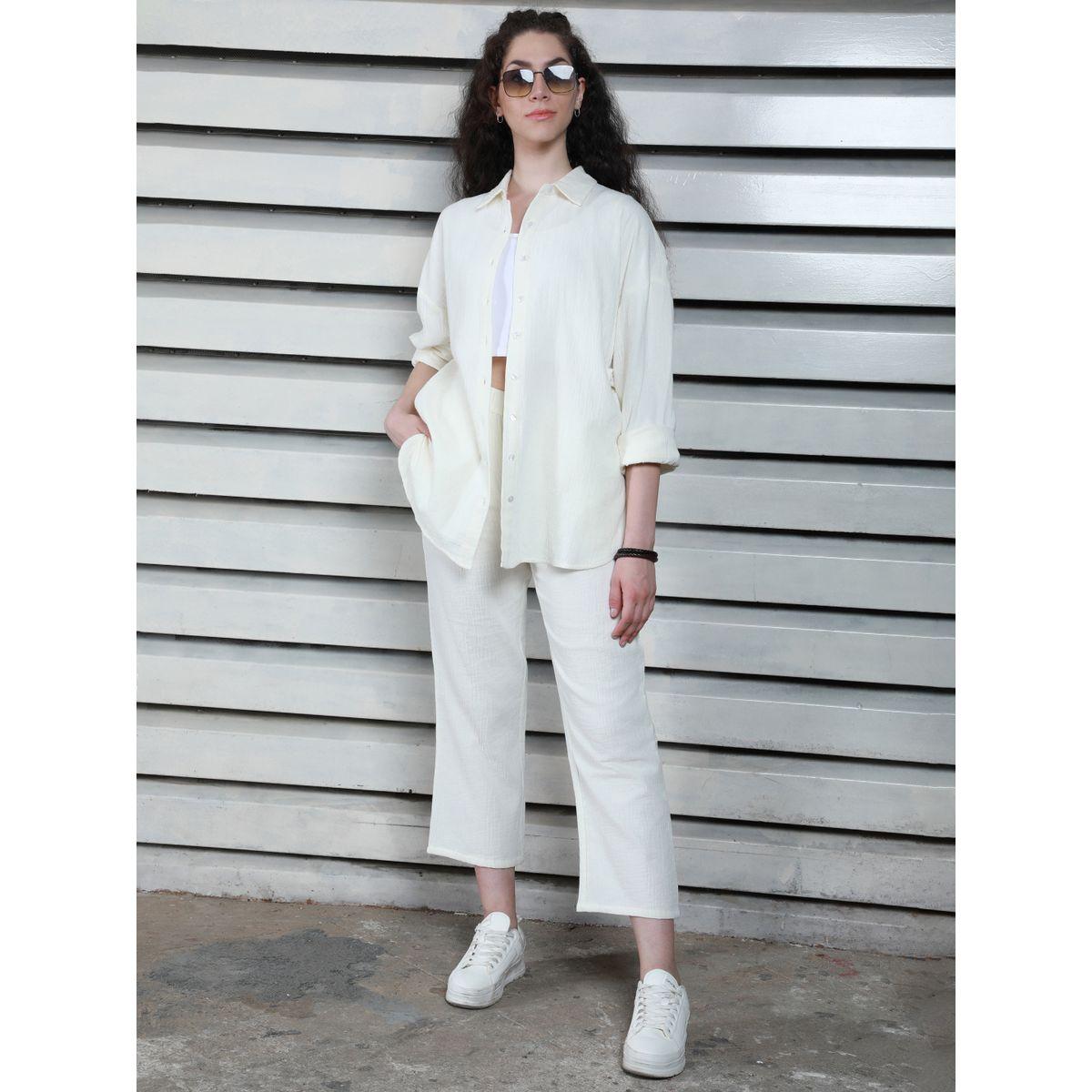 High Star X Styli  Solid Longline Shirt & Pants Co-Ords-women-clothing-coordsets-image-1