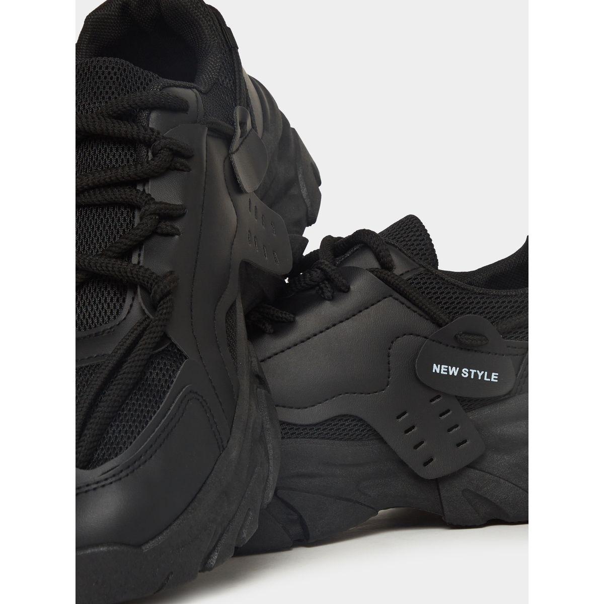 Styli Textured Lace-Up Chunky Sole Sneakers-men-shoes-sneakers-image-3