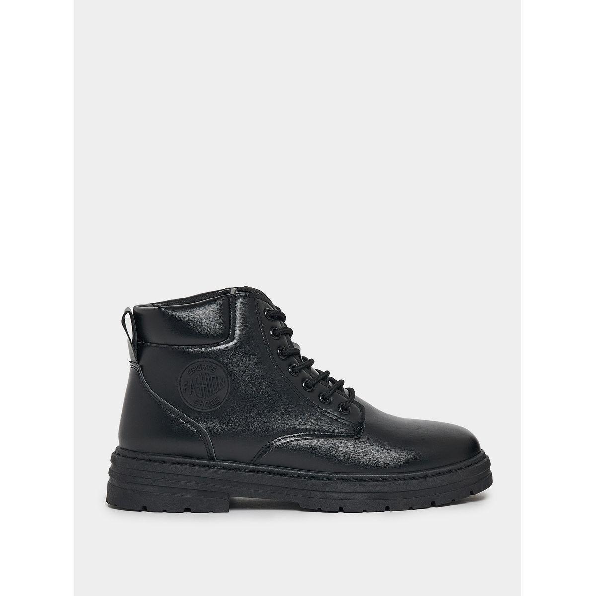 Styli Classic Round Toe Lace Up Ankle Boots-men-shoes-boots-image-1