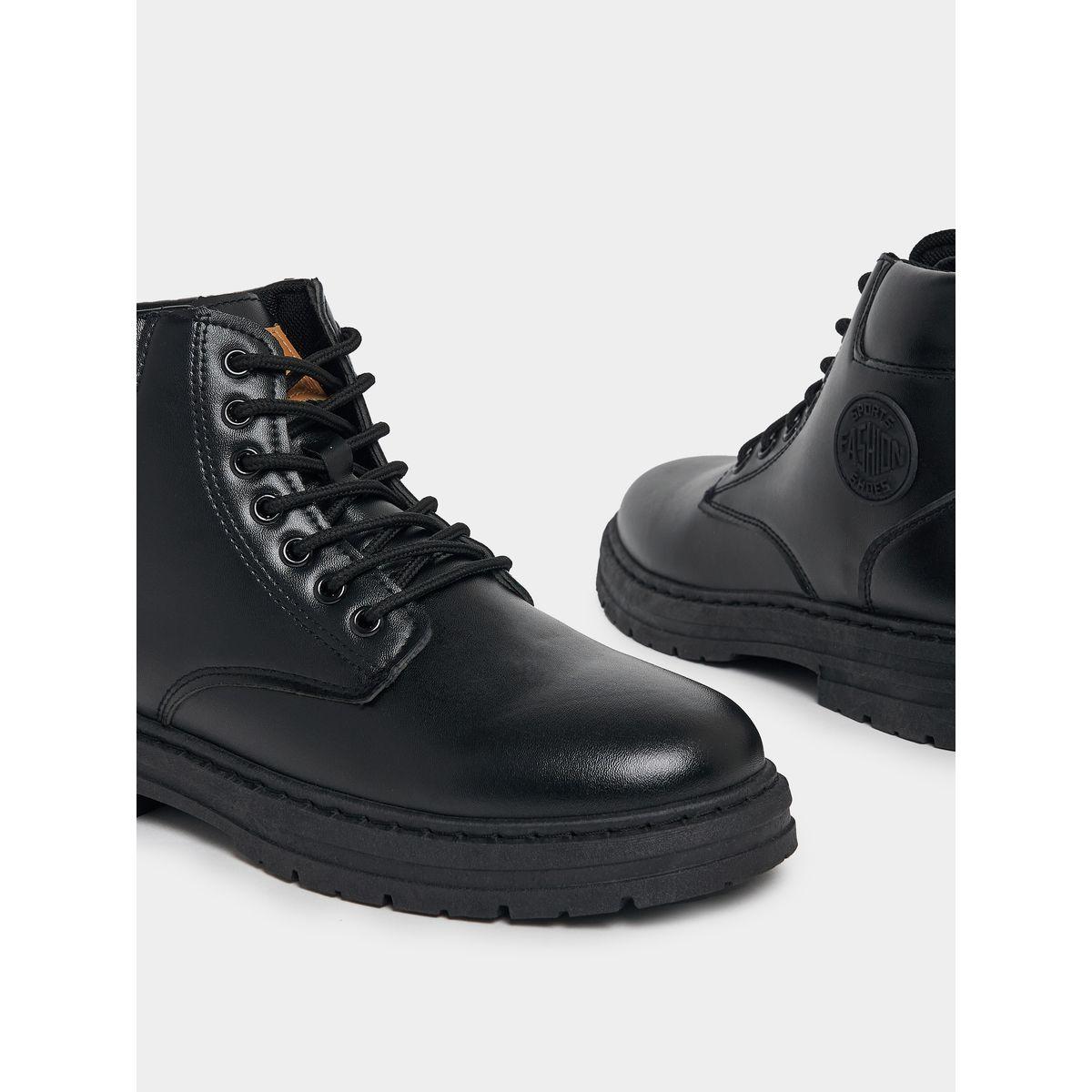 Styli Classic Round Toe Lace Up Ankle Boots-men-shoes-boots-image-3