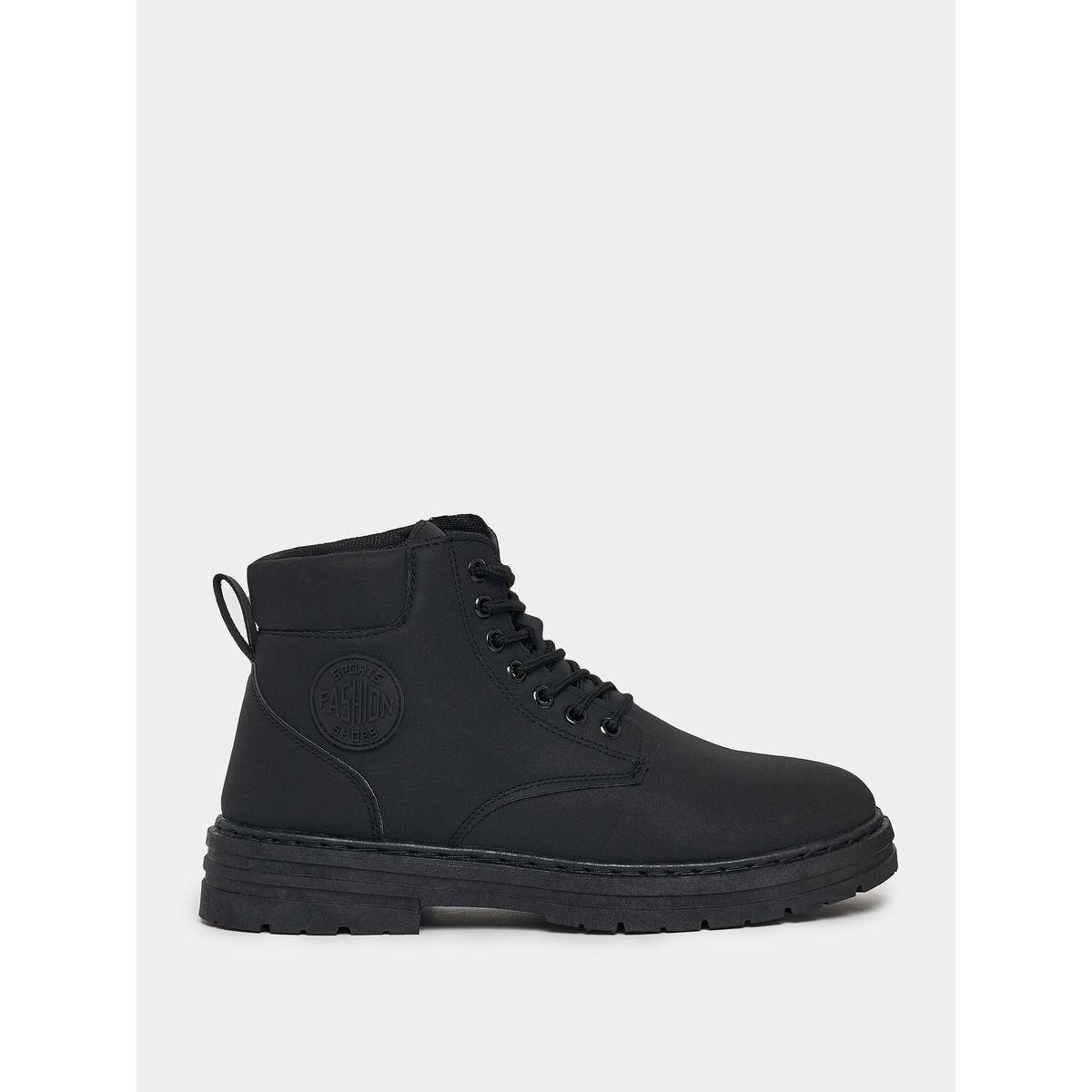Styli Classic Round Toe Lace Up Ankle Boots-men-shoes-boots-image-1