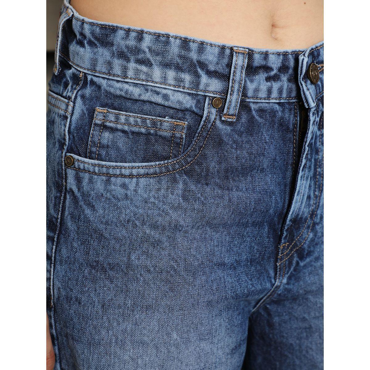 شورت دنيم قطن بخصر عالي هاي ستار × ستايلي-women-clothing-bottoms-shorts-image-4