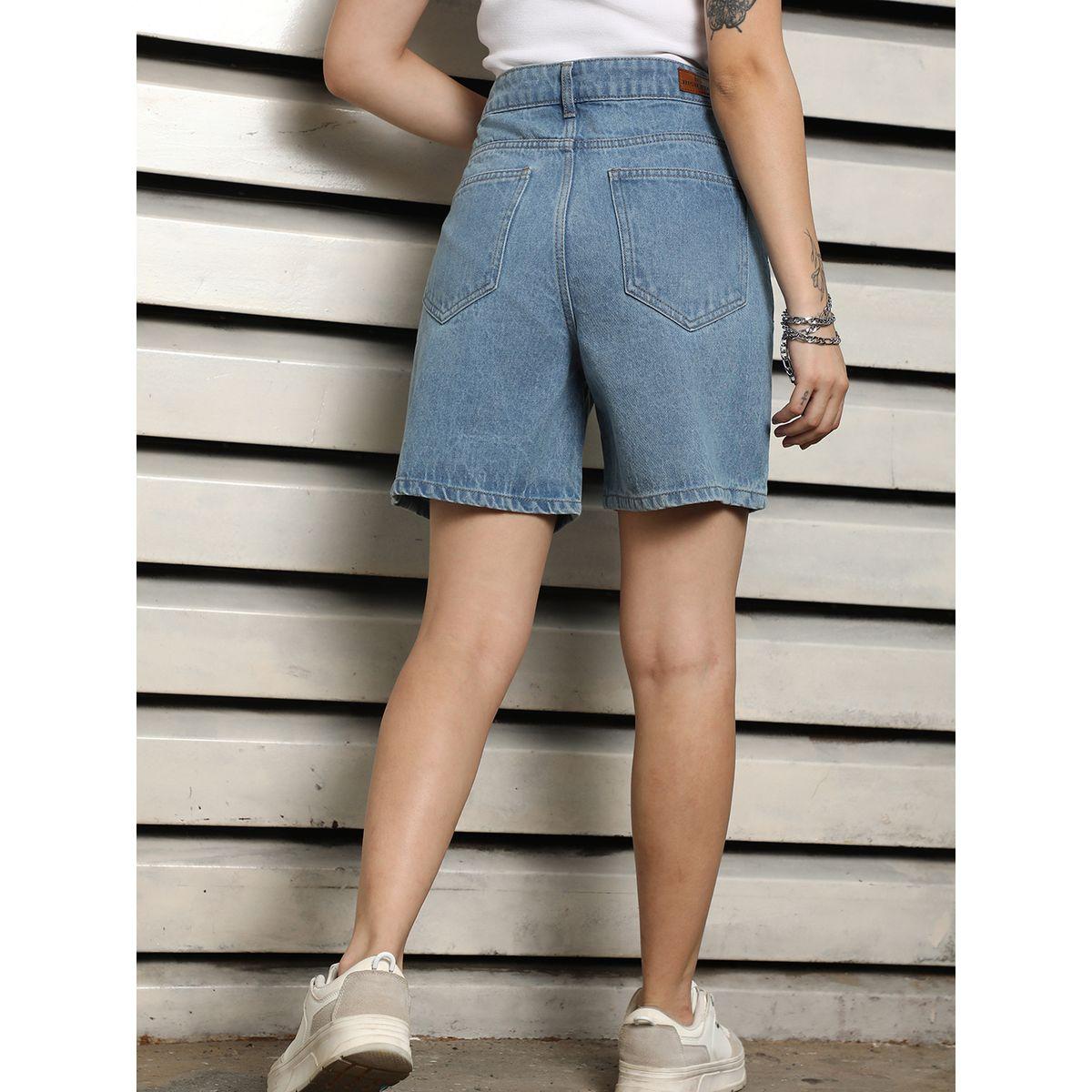 شورت دنيم قطن بخصر عالي هاي ستار × ستايلي-women-clothing-bottoms-shorts-image-3