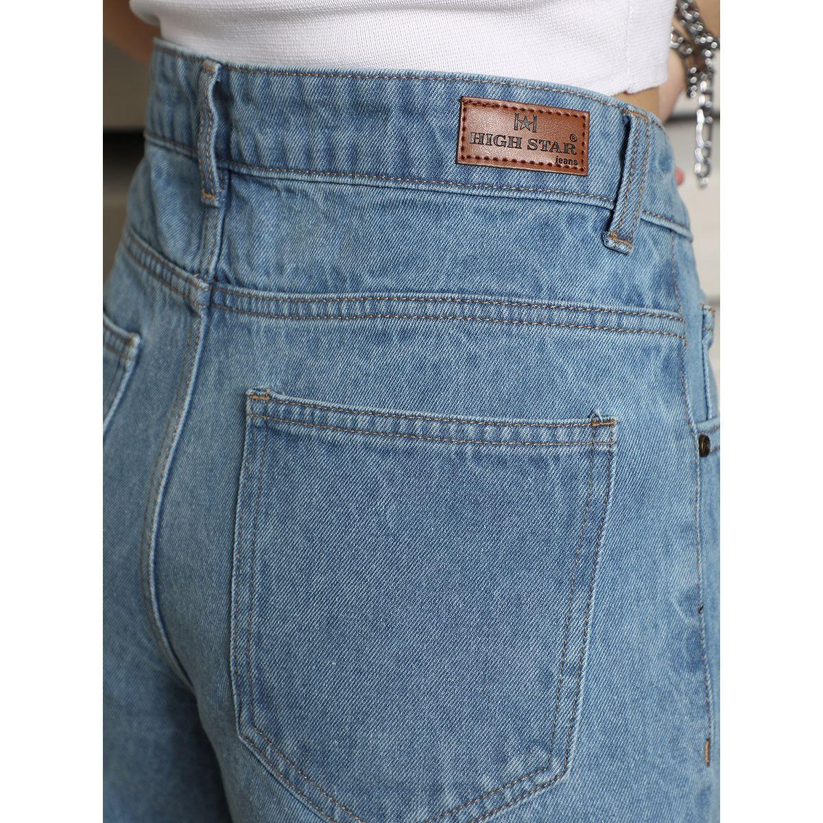 High Star X Styli  High Rise Cotton Denim Shorts-women-clothing-bottoms-shorts-image-5