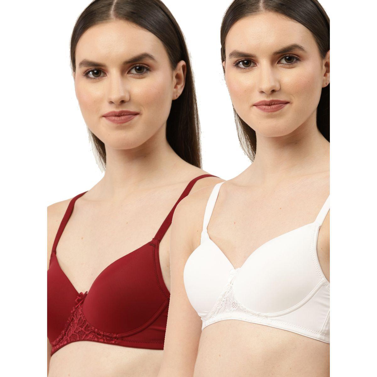 Leading Lady X Styli  Pack of 2 - Lace Design Lightly Padded T-Shirt Bra-women-clothing-lingerie-bras-image-1