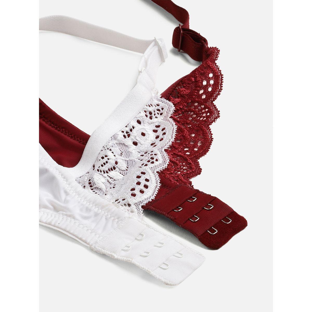 Leading Lady X Styli  Pack of 2 - Lace Design Lightly Padded T-Shirt Bra-women-clothing-lingerie-bras-image-3