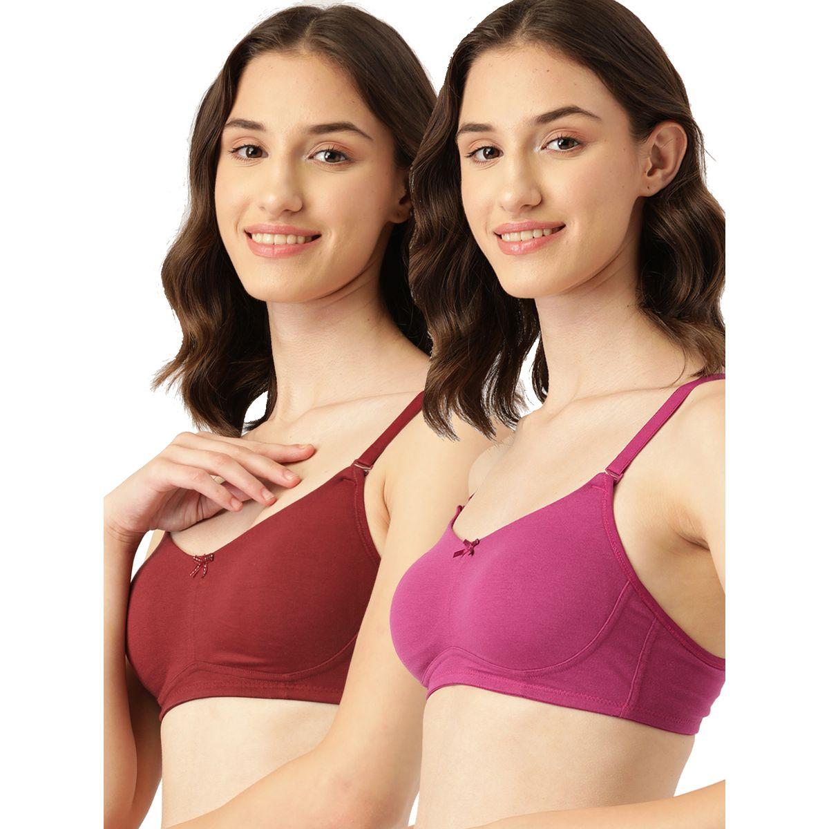 Leading Lady X Styli  Pack of 2 - Solid Non Wired Cotton T-Shirt Bra-women-clothing-lingerie-bras-image-1