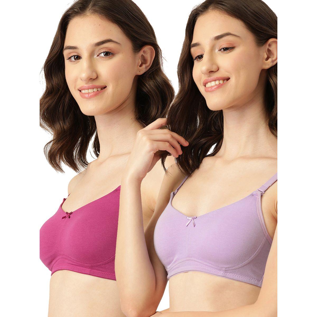 Leading Lady X Styli  Pack of 2 - Solid Non Wired Cotton T-Shirt Bra-women-clothing-lingerie-bras-image-1