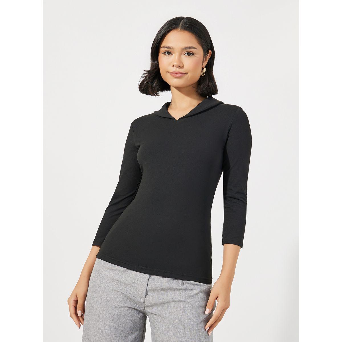 Styli Solid Fitted Collared Polo T-shirt-women-clothing-tshirts-image-1