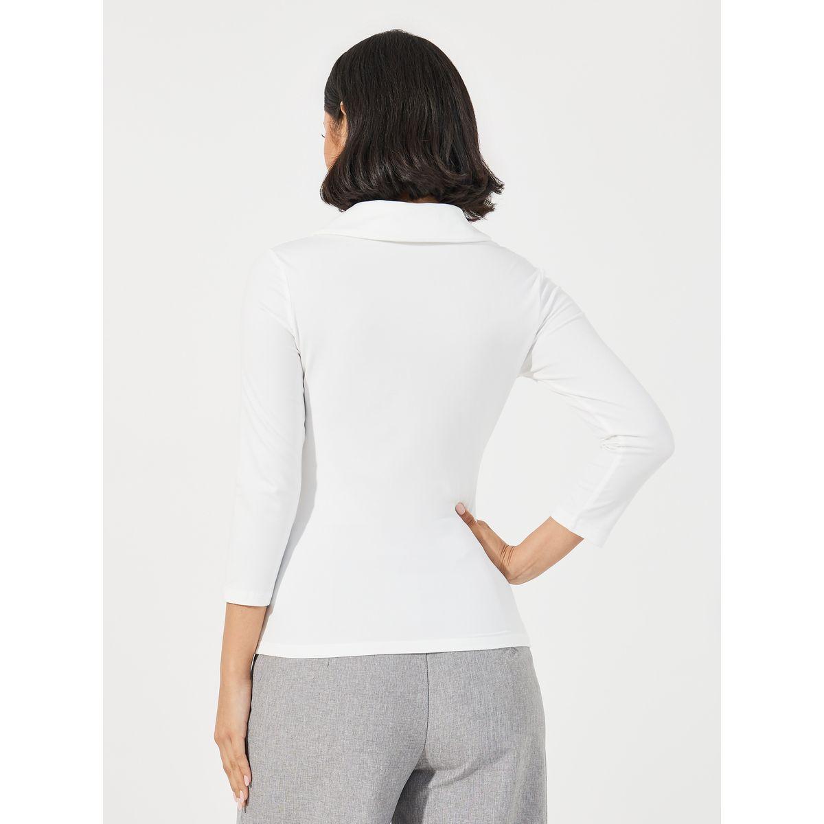 Styli Solid Fitted Collared Polo T-shirt-women-clothing-tshirts-image-5