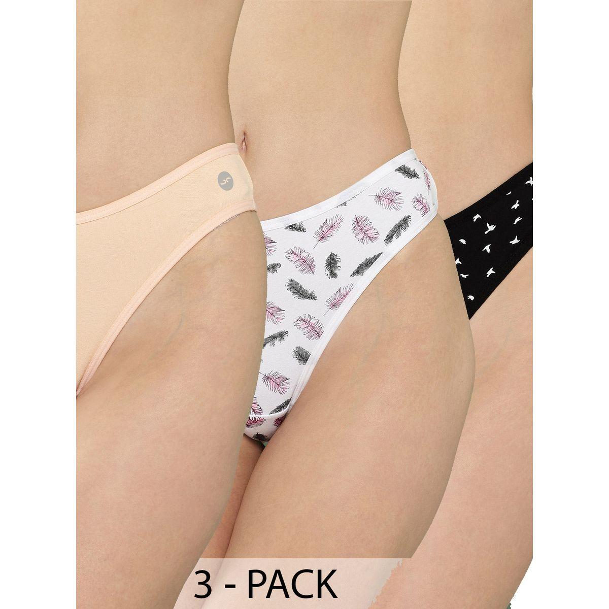 Leading Lady X Styli  Pack of 3 - Cotton Low-Rise Printed Thongs-women-clothing-lingerie-panties-image-1