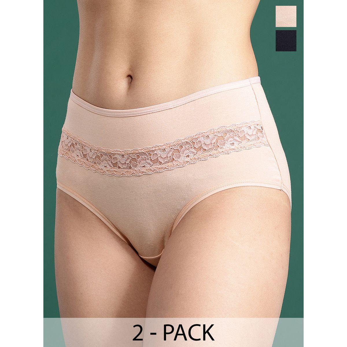 Leading Lady X Styli  Pack of 2 - Cotton Hipster with Lace Detail-women-clothing-lingerie-panties-image-1