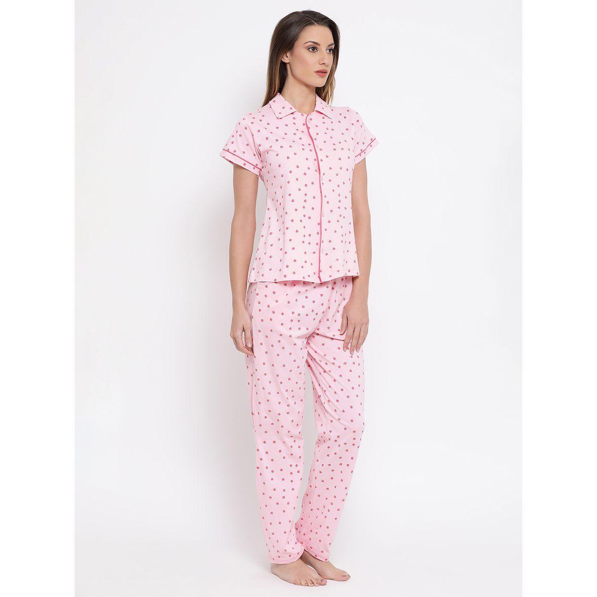 طقم من بنطال بيجاما وبلوزة بطبعة فراولة كلوفيا × ستايلي-women-clothing-nightwear-pyjamas-longsets-image-3