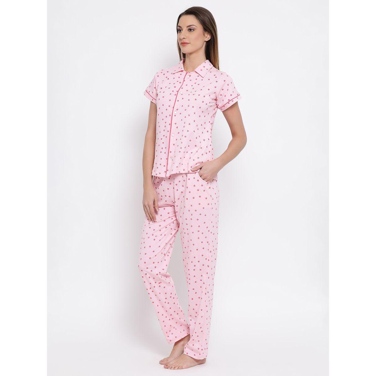 طقم من بنطال بيجاما وبلوزة بطبعة فراولة كلوفيا × ستايلي-women-clothing-nightwear-pyjamas-longsets-image-4