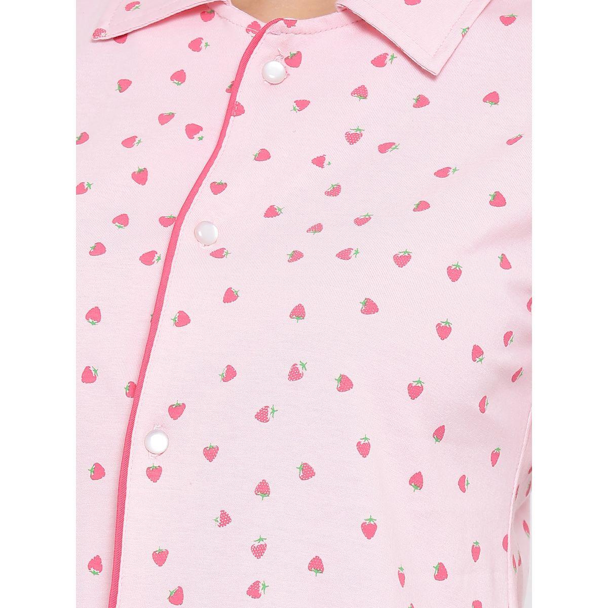 طقم من بنطال بيجاما وبلوزة بطبعة فراولة كلوفيا × ستايلي-women-clothing-nightwear-pyjamas-longsets-image-6