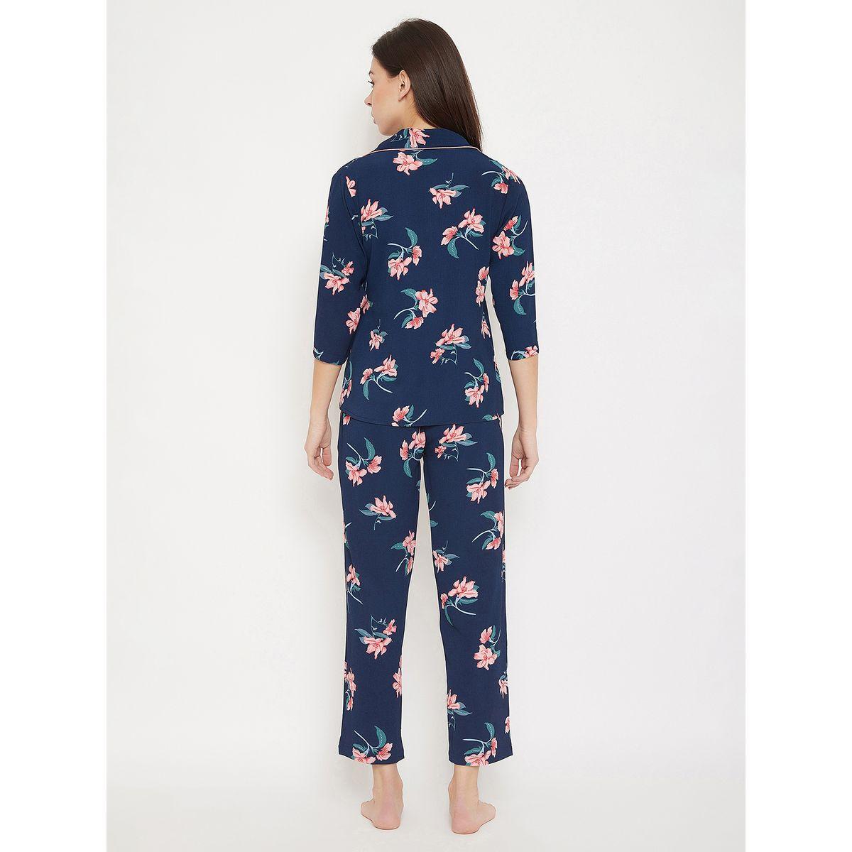 Clovia X Styli  Floral Print Button Down Shirt & Pyjama Set-women-clothing-nightwear-pyjamas-longsets-image-6