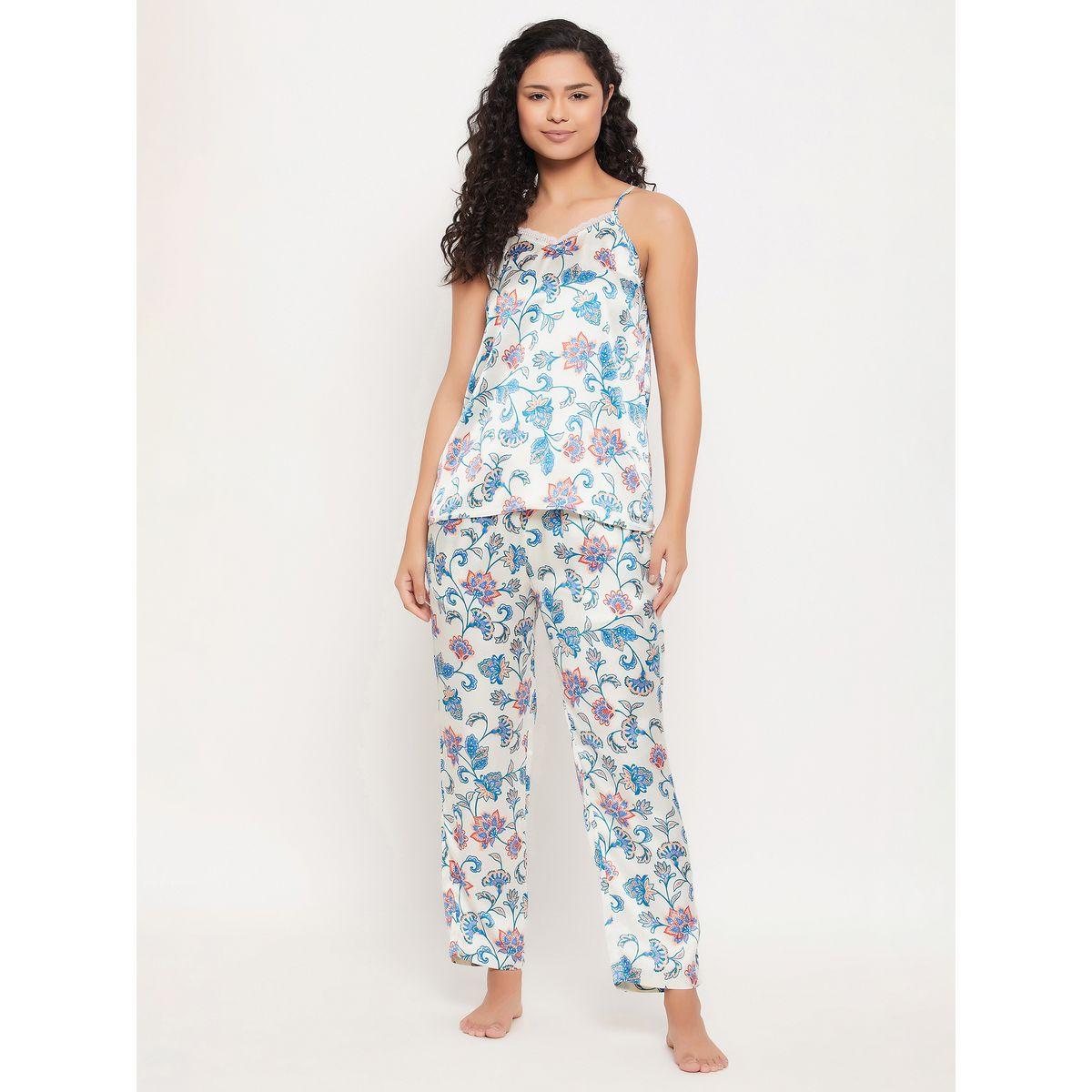 Clovia X Styli  Satin Floral Cami & Pyjama Set-women-clothing-nightwear-pyjamas-longsets-image-1