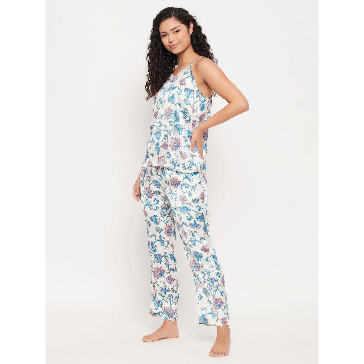 Clovia X Styli  Satin Floral Cami & Pyjama Set-women-clothing-nightwear-pyjamas-longsets-image-4