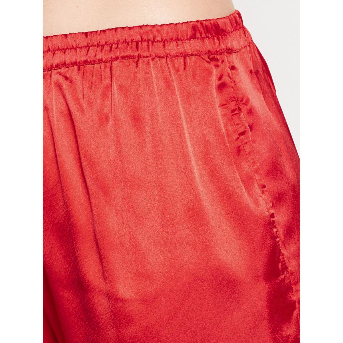 Clovia X Styli  Satin Lace Insert V Neck Top & Pyjama Set-women-clothing-nightwear-pyjamas-longsets-image-8