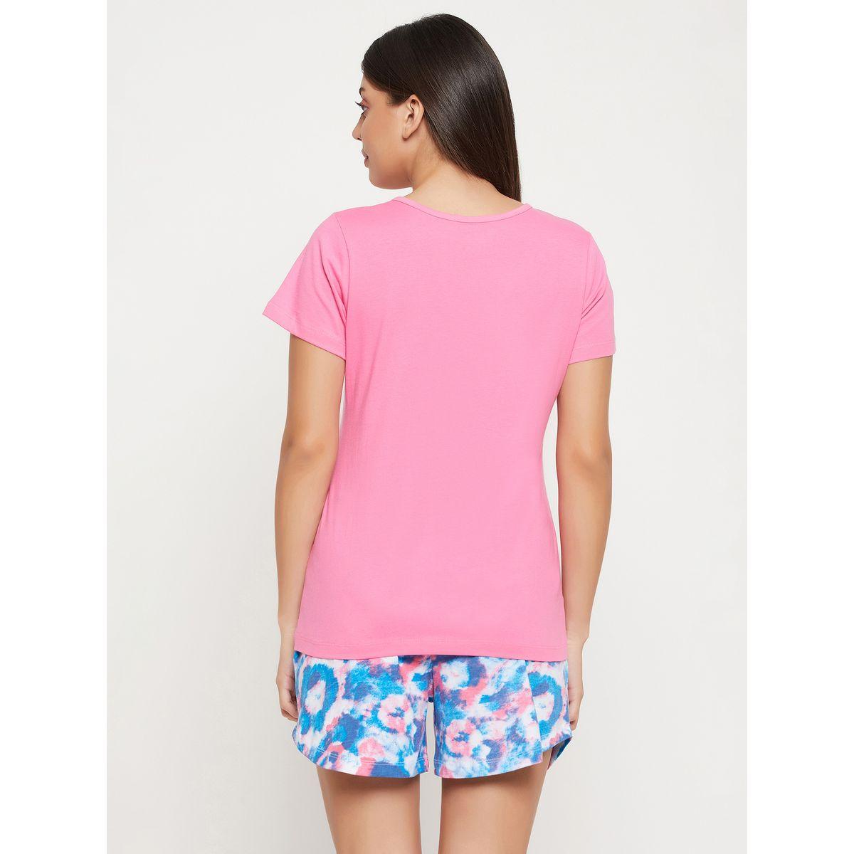 Clovia X Styli  Cotton Basic T-Shirt & Printed Shorts Set-women-clothing-nightwear-pyjamas-shortsets-image-6