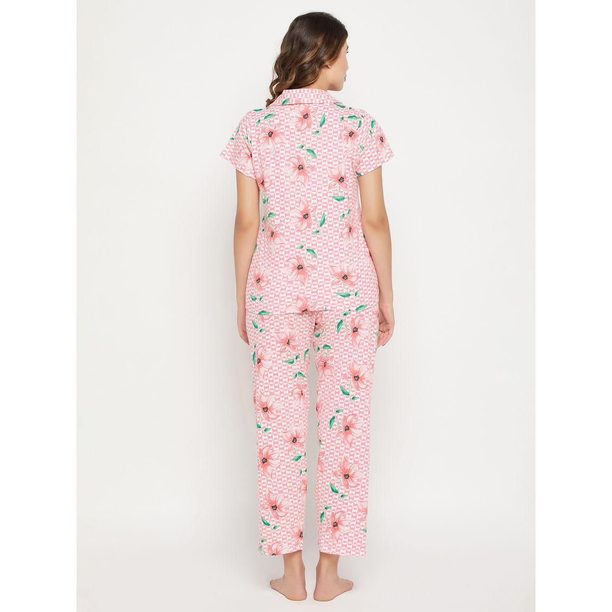 Clovia X Styli  Cotton Floral Print Button Down Shirt & Pyjama Set-women-clothing-nightwear-pyjamas-longsets-image-6