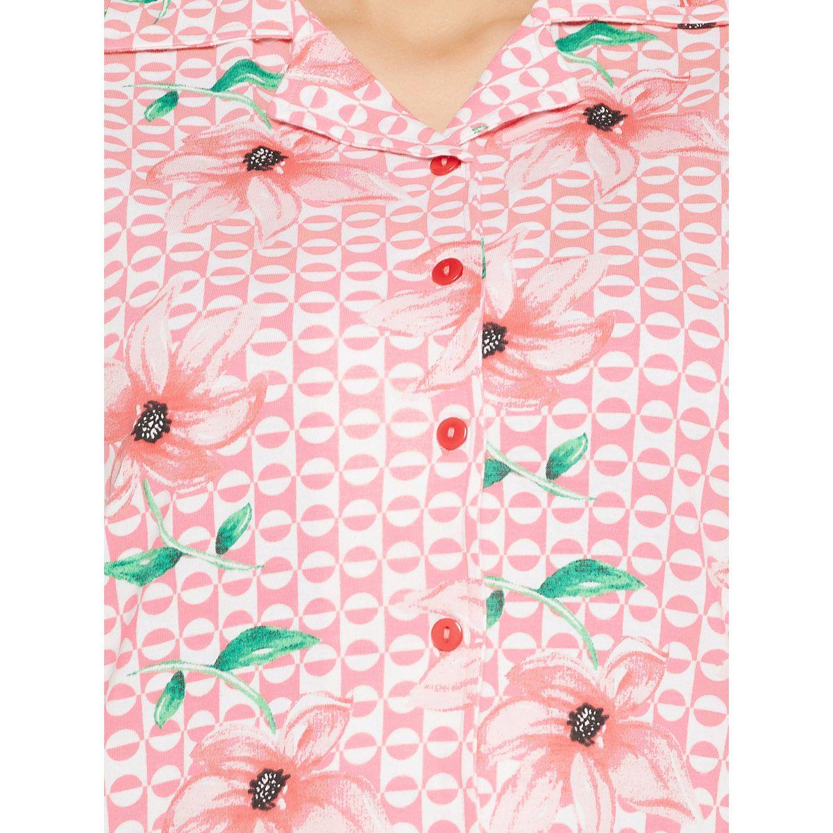 Clovia X Styli  Cotton Floral Print Button Down Shirt & Pyjama Set-women-clothing-nightwear-pyjamas-longsets-image-7