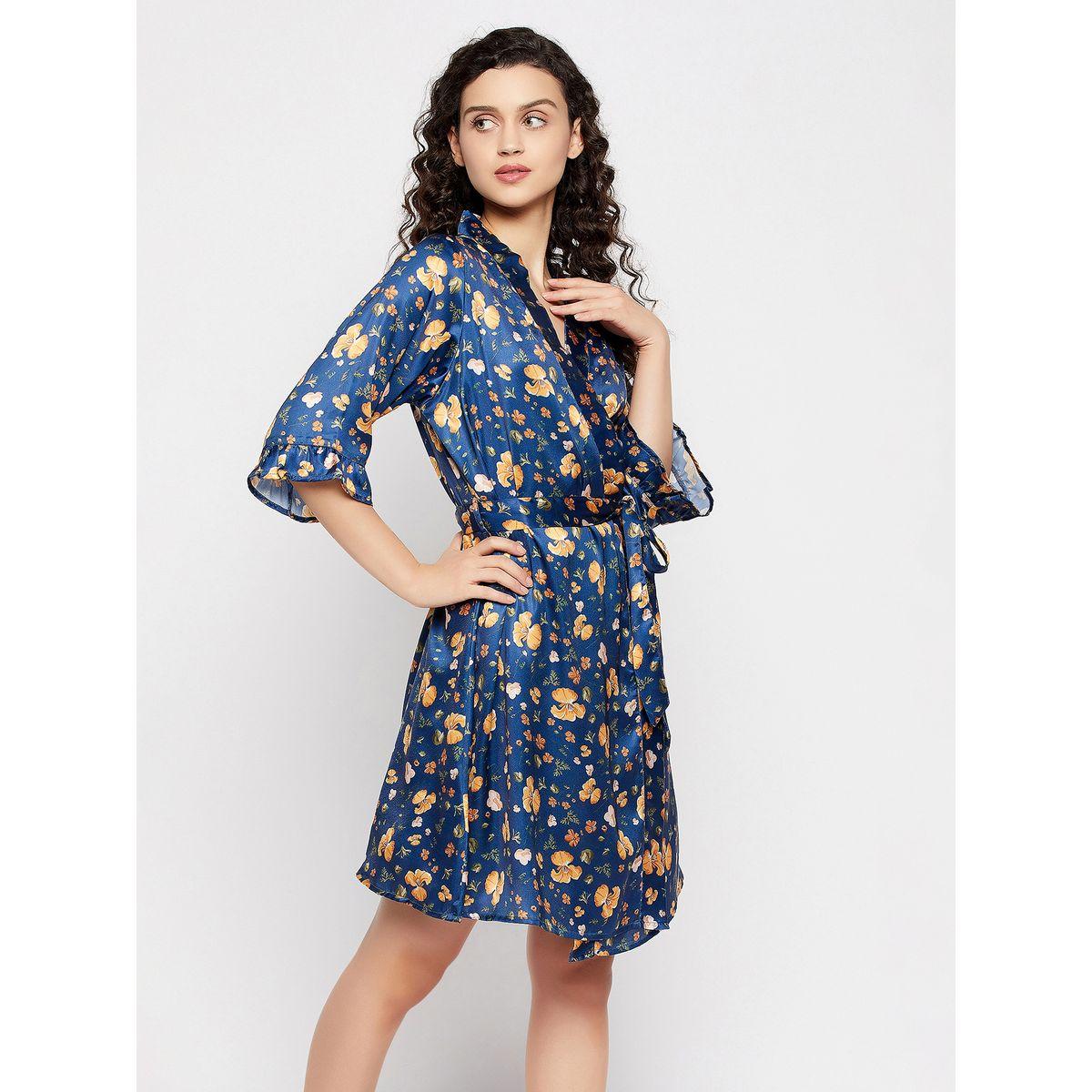 Clovia X Styli  Satin Floral Print Robe-women-clothing-nightwear-robes-image-2